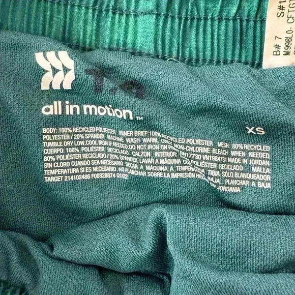All in motion Womens Short 3¨ Run Mid rise Pull on Assorted Green Size XS - Picture 6 of 7
